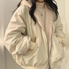 veste femme réversible col montant beige