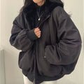 veste femme réversible col montant noir