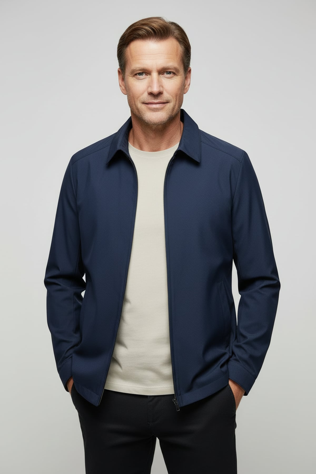 veste harrington homme col rabattu zippée