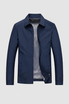veste harrington homme col rabattu zippée en marine