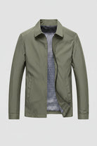 veste harrington homme col rabattu zippée en olive