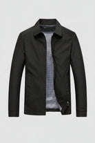 veste harrington homme col rabattu zippée en noir