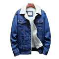 veste hiver homme doublée col revers en bleu foncé