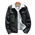 veste hiver homme doublée col revers en noir