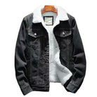 veste hiver homme doublée col revers en noir