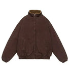 veste hiver homme oversize col montant zippée en marron