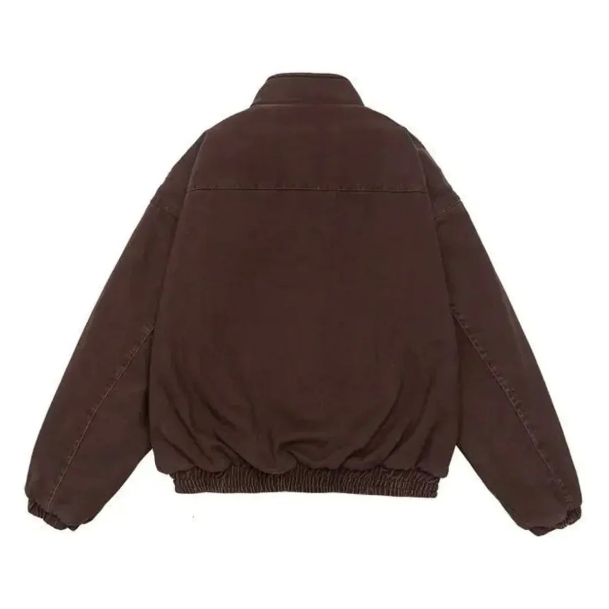 veste hiver homme oversize col montant zippée en marron
