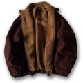 veste hiver homme oversize col montant zippée en rouge