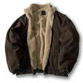 veste hiver homme oversize col montant zippée en marron
