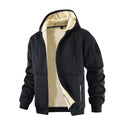 veste hiver homme zippée à capuche en noir