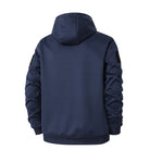 veste hiver homme zippée à capuche en bleu marine