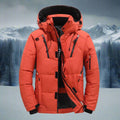 veste homme à capuche multi-poches orange