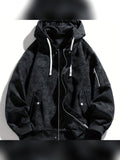 veste homme à capuche oversize zippée en noir