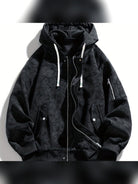 veste homme à capuche oversize zippée en noir