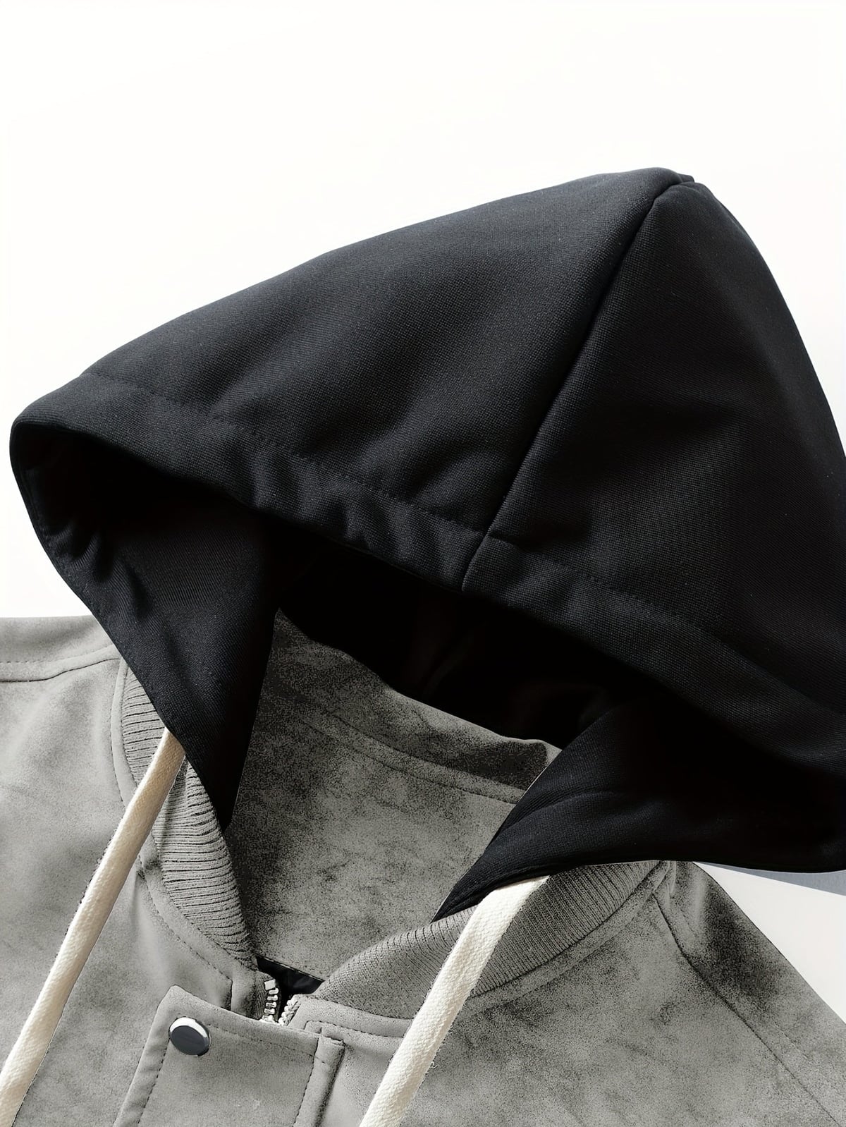 veste homme à capuche oversize zippée en gris
