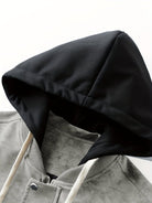 veste homme à capuche oversize zippée en gris