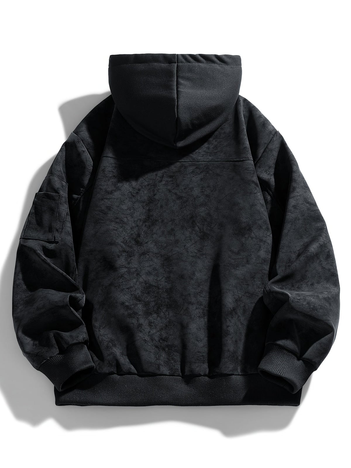 veste homme à capuche oversize zippée en noir