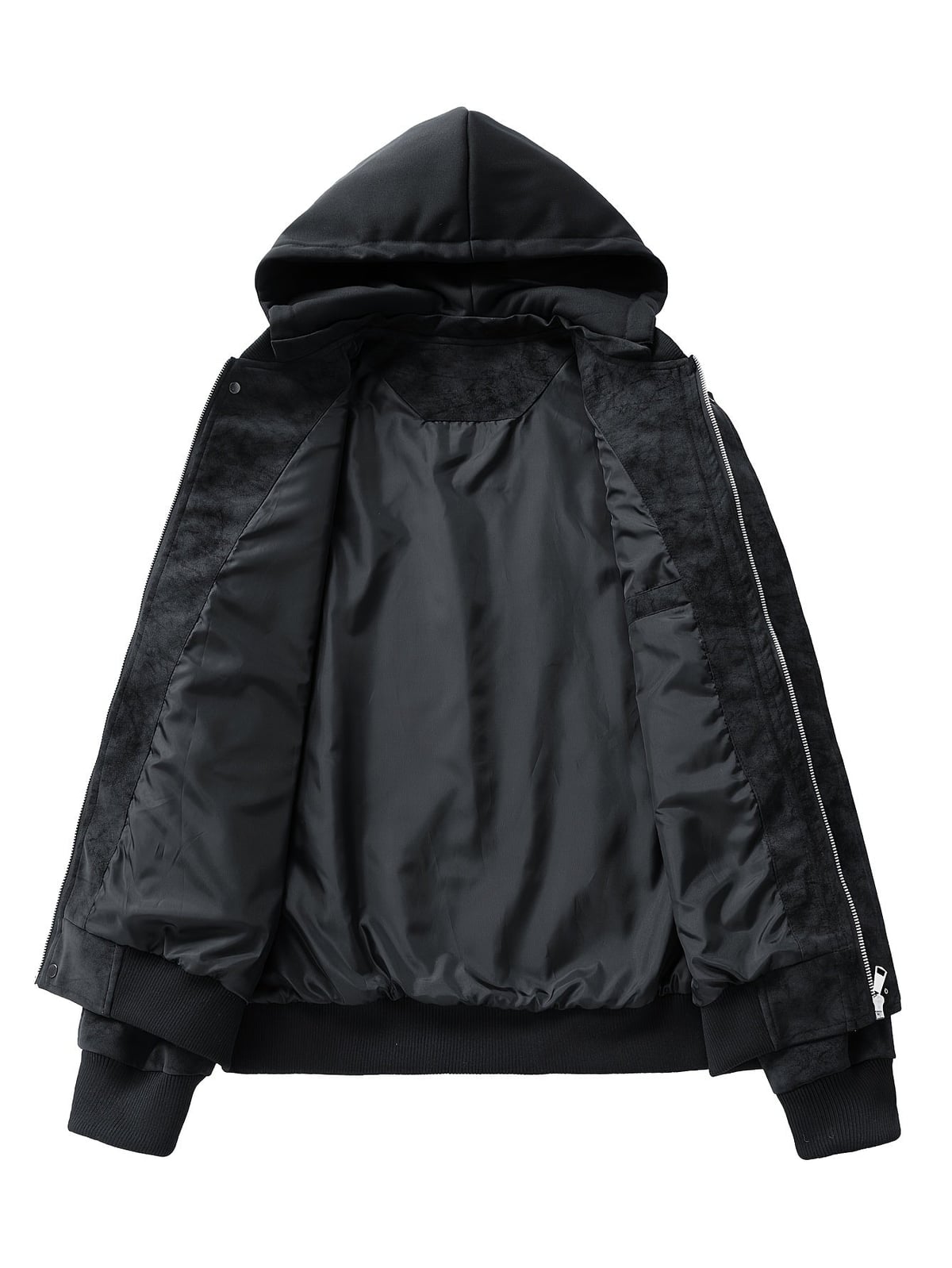 veste homme à capuche oversize zippée en noir