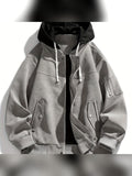 veste homme à capuche oversize zippée en gris
