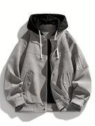 veste homme à capuche oversize zippée en gris