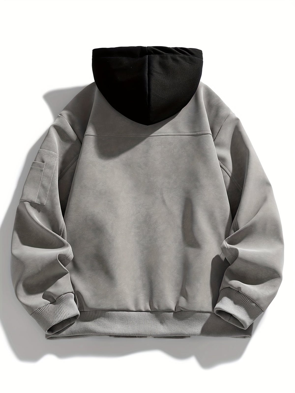 veste homme à capuche oversize zippée en gris