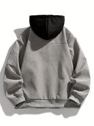 veste homme à capuche oversize zippée en gris