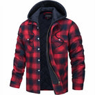 veste homme à carreaux coupe droite en rouge