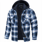veste homme à carreaux coupe droite en bleu foncé
