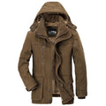 veste homme capuche amovible coupe droite Marron