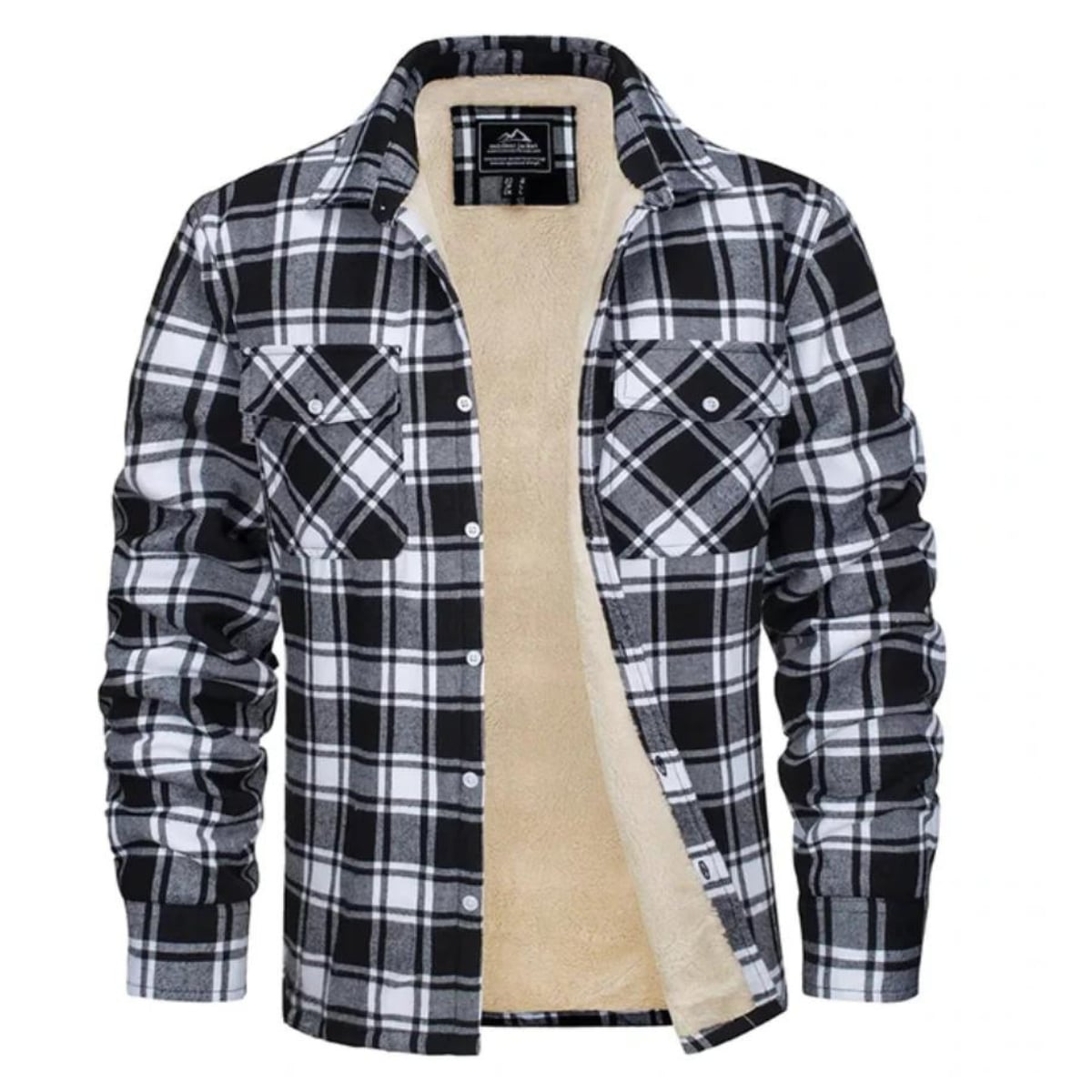 veste homme carreaux coupe droite en noir