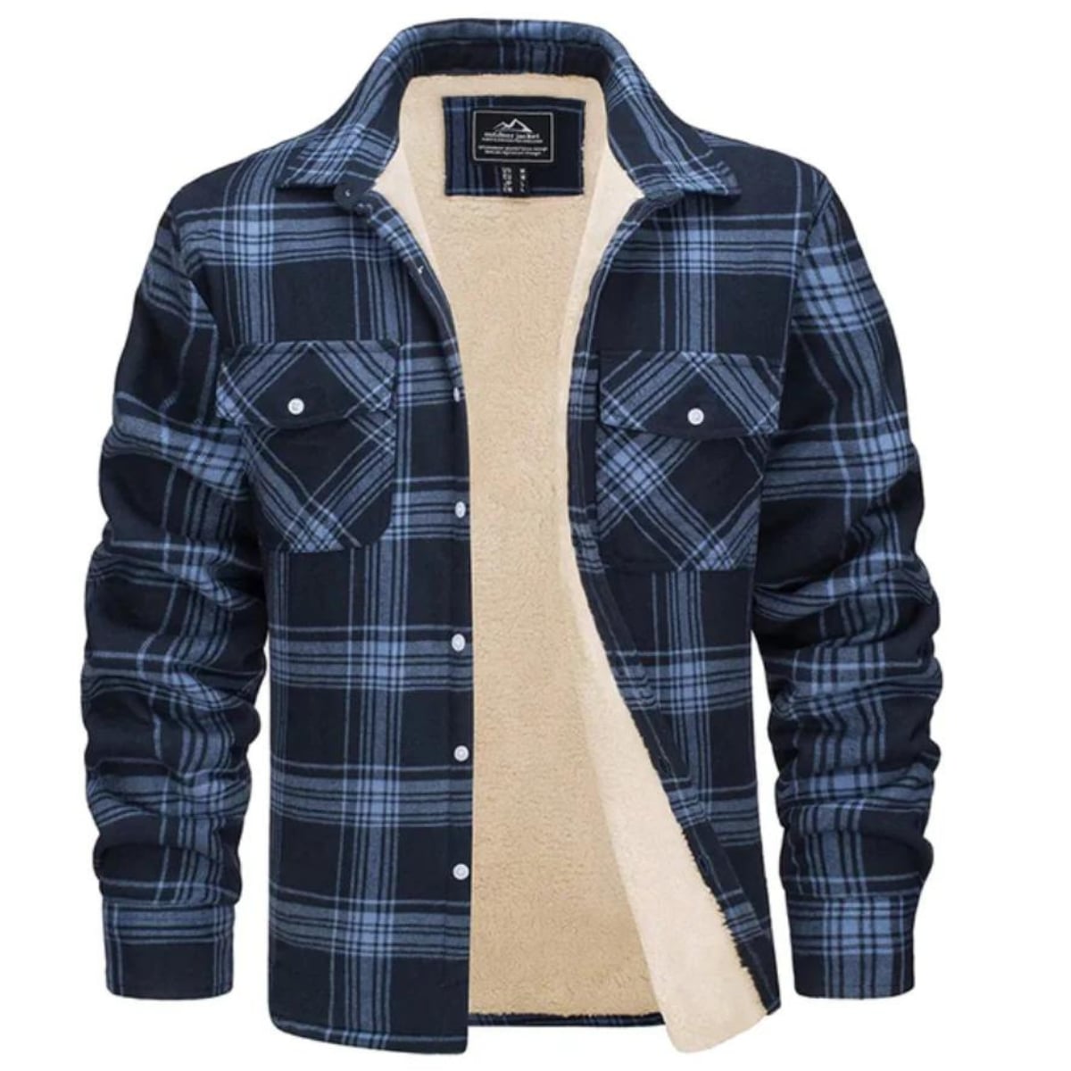 veste homme carreaux coupe droite en bleu marine