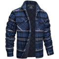 veste homme col chemise carreaux matelassée en bleu marine