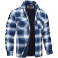 veste homme col chemise carreaux matelassée en bleu ciel