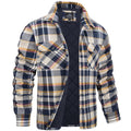veste homme col chemise carreaux matelassée en jaune