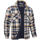 veste homme col chemise carreaux matelassée en jaune