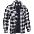 veste homme col chemise carreaux matelassée en noir