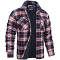 veste homme col chemise carreaux matelassée en rouge
