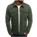 veste homme col chemise coupe droite en vert