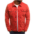 veste homme col chemise coupe droite en rouge