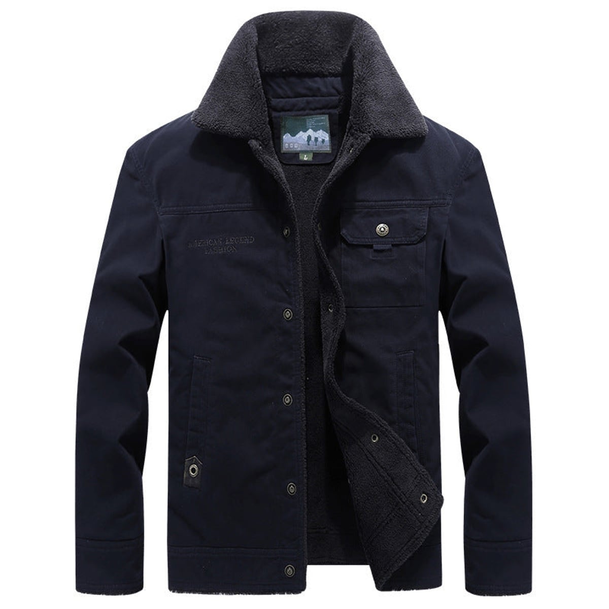 veste homme col montant à pressions bleu foncé