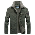 veste homme col montant à pressions vert olive