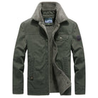 veste homme col montant à pressions vert olive