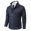 veste homme col montant coupe droite en bleu marine