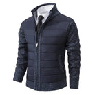 veste homme col montant coupe droite en bleu marine