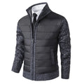 veste homme col montant coupe droite en gris foncé