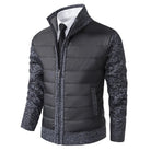 veste homme col montant coupe droite en gris foncé