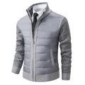 veste homme col montant coupe droite en gris clair