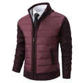 veste homme col montant coupe droite en bordeaux