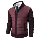 veste homme col montant coupe droite en bordeaux