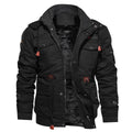 veste homme col montant multi-poches doublée en noir